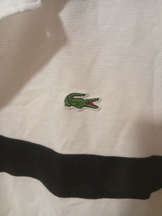 Polo Lacoste Sport Blanco y Negro Talla M