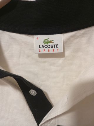 Polo Lacoste Sport Blanco y Negro Talla M