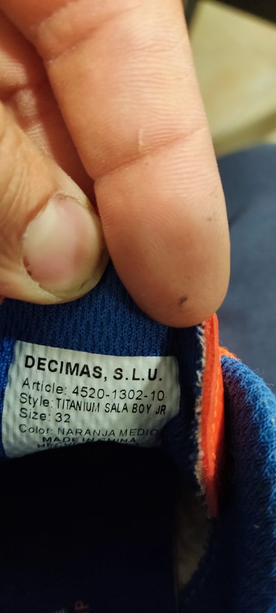 Zapatillas Fútbol Sala Tenth Talla 32 Naranja