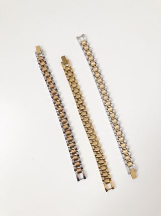 3 braccialetti in maglia in acciaio inossidabile