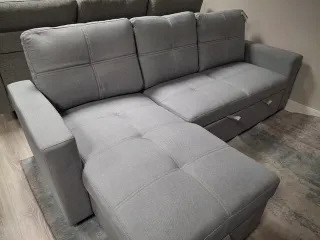 Sofá Cama Chaise Longue Gris Nuevo