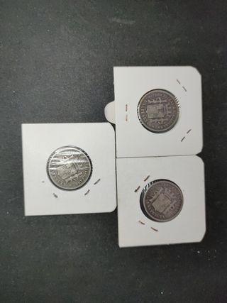 Lote 3 monedas 1 peseta Gobierno Provisional Españ