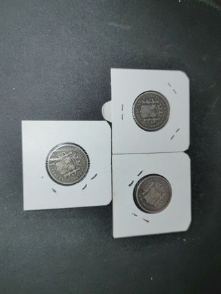Lote 3 monedas 1 peseta Gobierno Provisional Españ