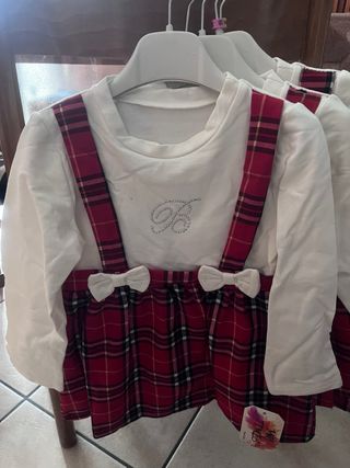 Vestito bambina scozzese con fiocchi