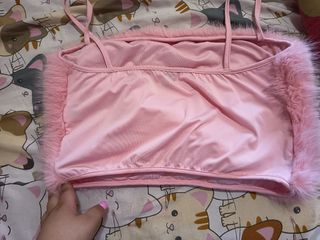 Top peludo rosa