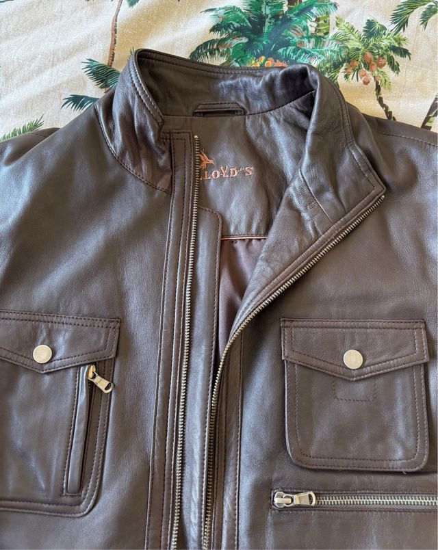 Chaqueta de cuero marrón El Corte Inglés