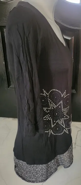 Blusa Desigual Negra con Pedrería