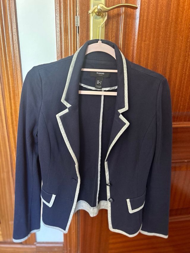 Americana Mango azul y gris