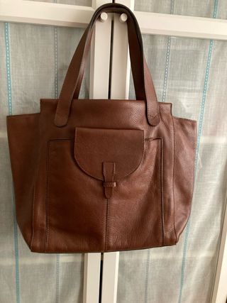 Bolso piel Massimo Dutti marrón