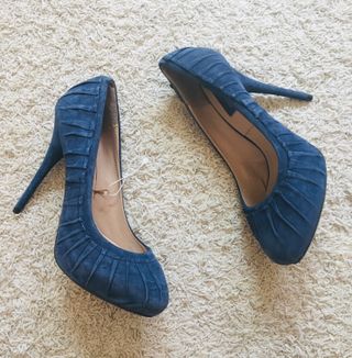 Tacones Zara Azul 40 Nuevos