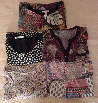 Lote 5 camisas mujer estampadas