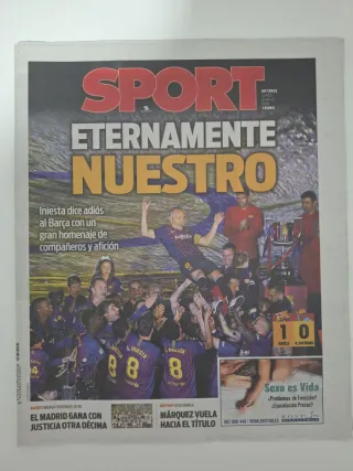 Periódico SPORT Iniesta Eternamente Nuestro