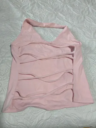 Top halter rosa