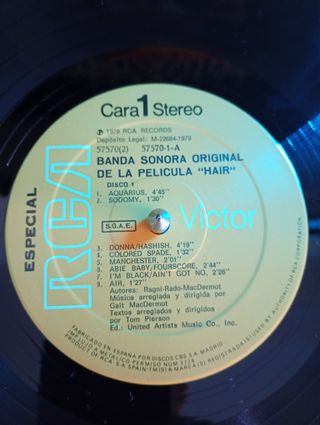 HAIR - BANDA SONORA ORIGINAL - DISCO DE VINILO