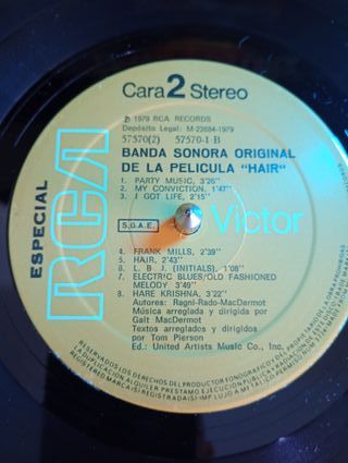 HAIR - BANDA SONORA ORIGINAL - DISCO DE VINILO