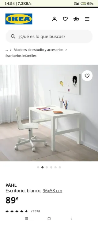 Escritorio Infantil Pahl Blanco IKEA