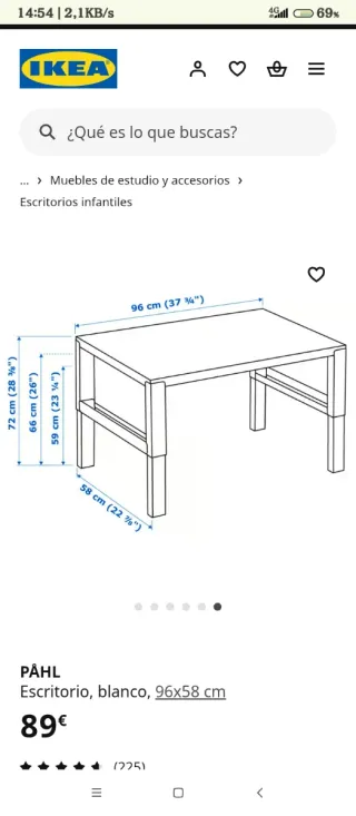 Escritorio Infantil Pahl Blanco IKEA