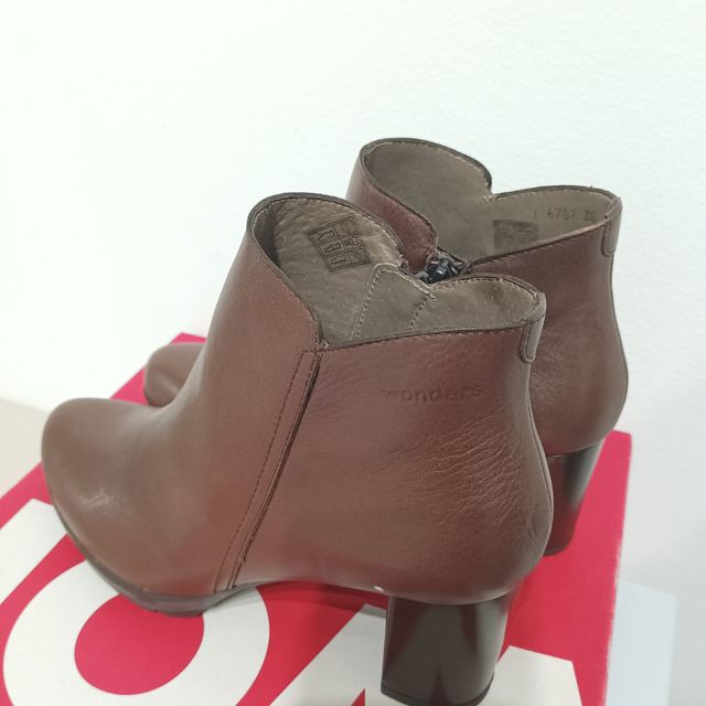 Botines Wonders Piel Marrón Talla 38