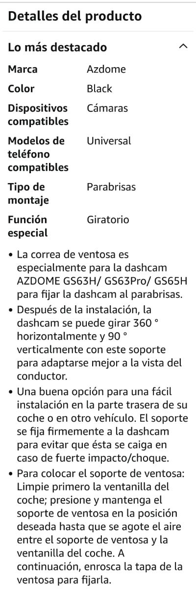 Supporto per ventose Azdome GS63H/GS63H Pro