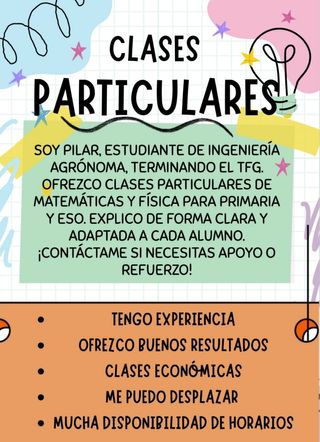 Clases particulares de matemáticas y física.