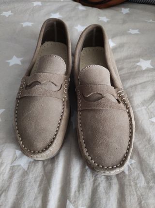 Mocasines piel  Nobuck Niña/o Talla 36 Camel 