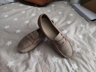 Mocasines piel  Nobuck Niña/o Talla 36 Camel 