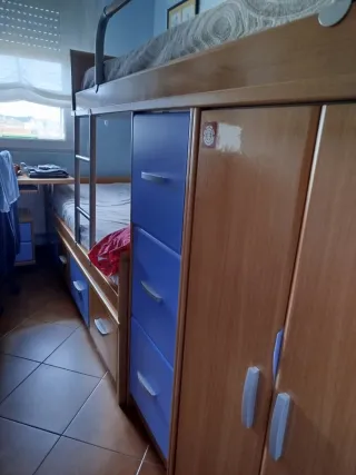 Mueble juvenil tren 2 camas 90.Mas mueble auxiliar