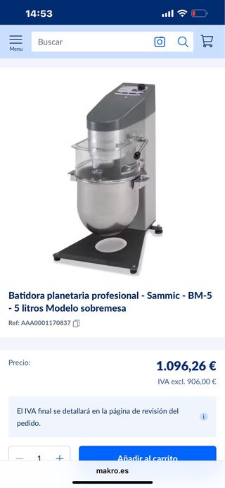 Amasadora Batidora Sammic BM-5