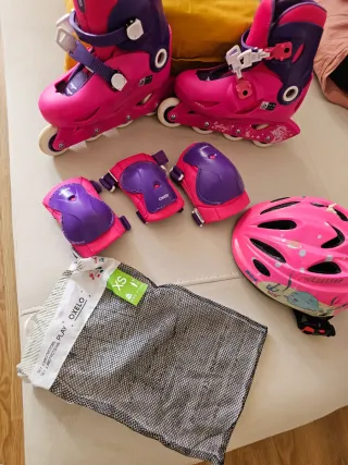 Patines rosas y morados talla 34-36