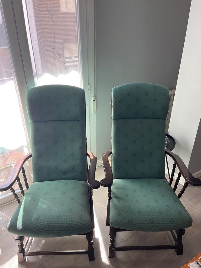 Par de Sillas Verdes de Salón COMO NUEVAS