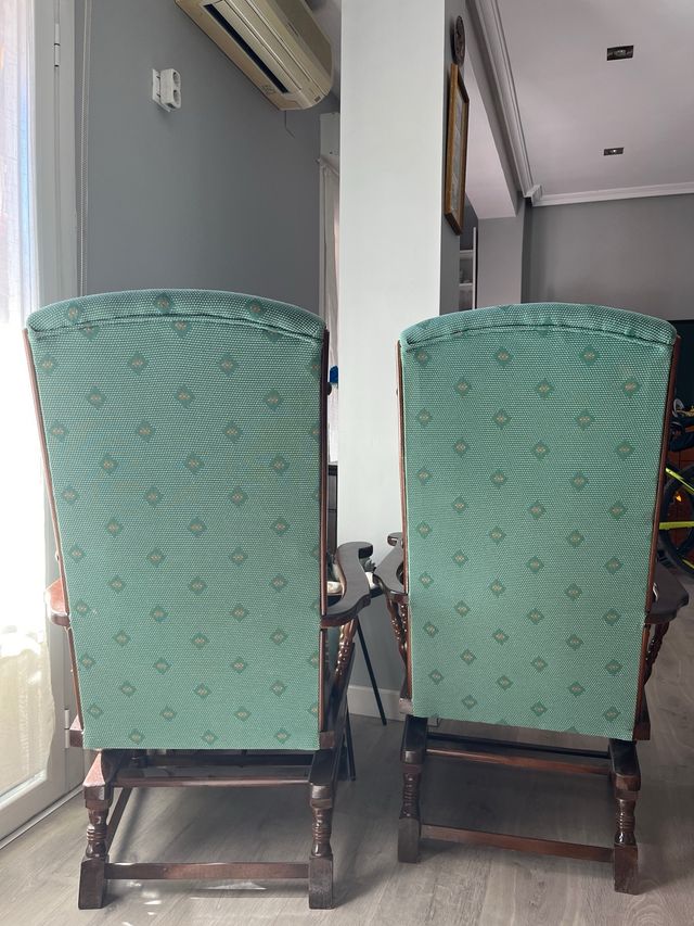 Par de Sillas Verdes de Salón COMO NUEVAS