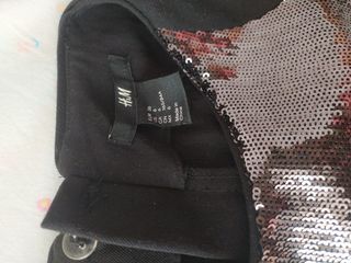 Vestido H&M Negro con Lentejuelas Plateadas