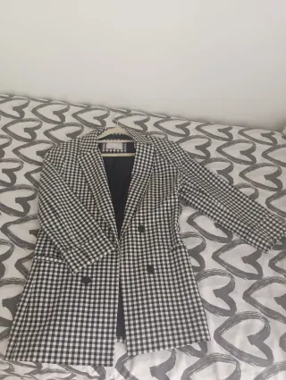 Blazer cuadros blanco y negro