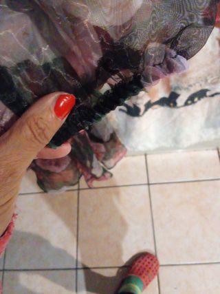 Abito in velour con rose