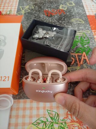 Auriculares Bluetooth King Lucky i121 rosado/dorad
