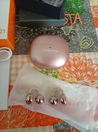 Auriculares Bluetooth King Lucky i121 rosado/dorad