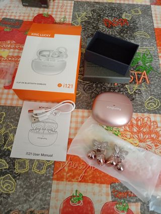 Auriculares Bluetooth King Lucky i121 rosado/dorad