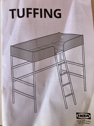 Estructura Cama Alta Ikea TUFFING Gris