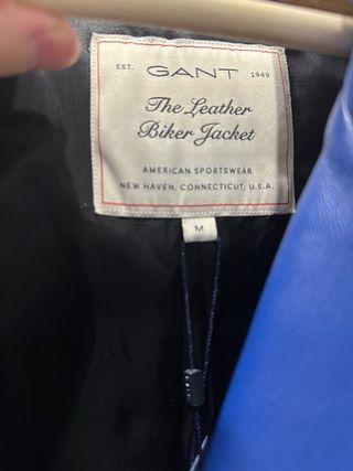 Chaqueta de cuero GANT azul Talla M
