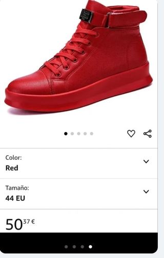 Zapatillas altas rojas unisex talla 44