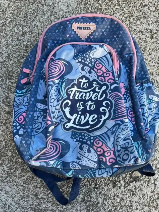 Mochila Privata azul y rosa
