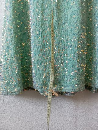 Vestido fiesta. Lentejuelas. Verde agua