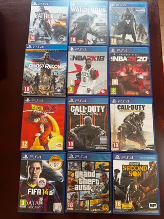 Consola PS4 Negra con Mando y Juegos