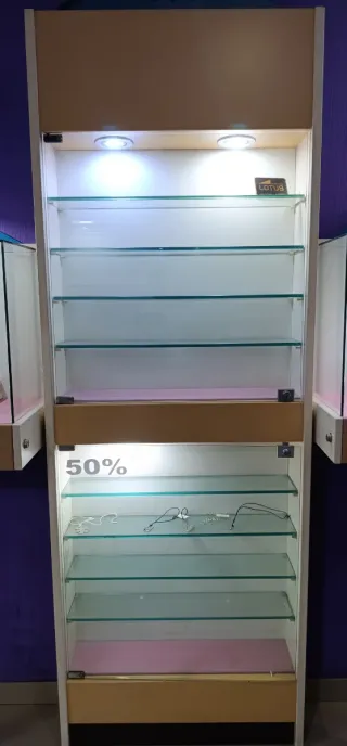 Vitrina expositora de cristal