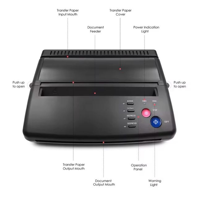 Máquina de transferencia de tatuajes, impresora.