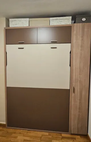 Cama kibuc de 135 Abatible con Colchon y Armarios