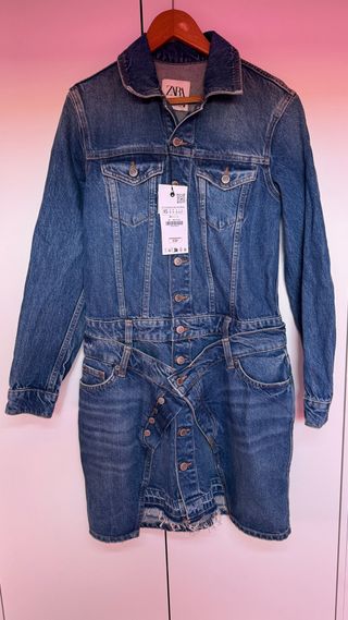 Vestido denim Zara con etiquetas