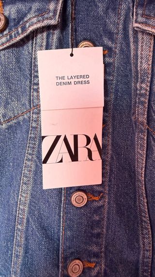 Vestido denim Zara con etiquetas