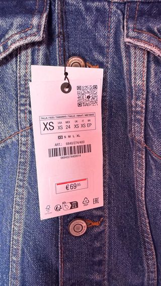 Vestido denim Zara con etiquetas