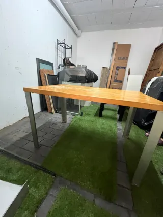 Mesa madera patas metálicas